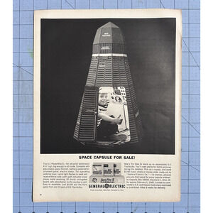 1961 Print Ad General Electric Space Capsule Offer Flashbulbs Spaceship